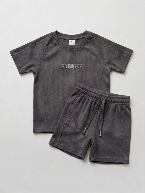 חליפה בנים ריב כותנה דגם STRIDER