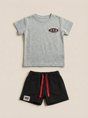 חליפה לילדים מבד טריקו וטרי דגם U.S.A