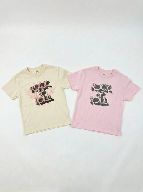 חולצת טריקו לילדות דגם ROCK&ROLL