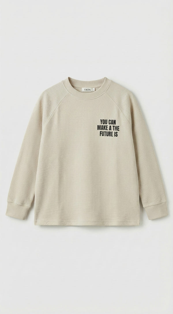 חולצה לילדים מבד ריב עבה דגםYOU CAN MAKE