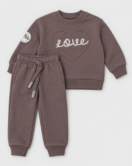 חליפת פוטר BASIC לתינוקת דגם LOVE