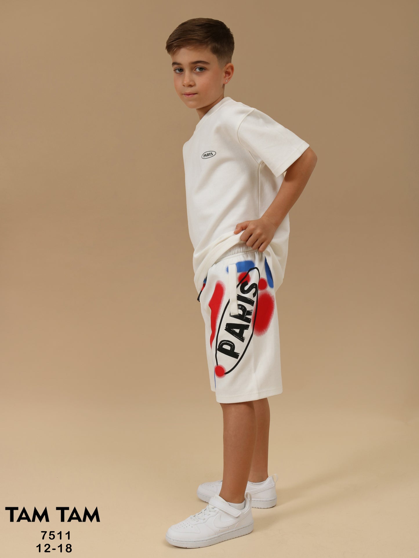 חליפה ילדים כותנה אוברסייז דגם PARIS