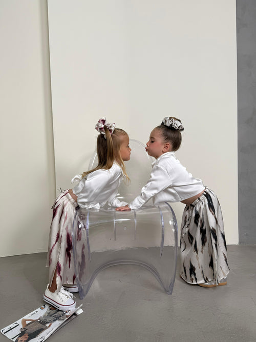 חצאית לילדות סאטן + גומייה - אמילי