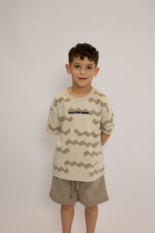 חליפה לילדים מבד טריקו וטרי דגם Little Star Shines