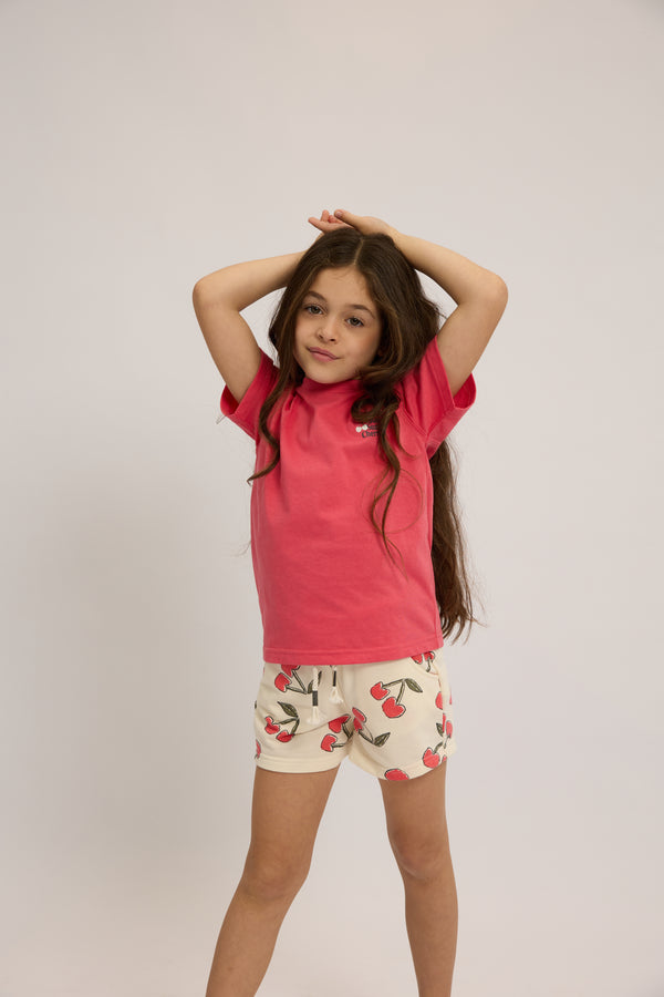 חליפה לילדות מבד טריקו וטרי דגם דובדבן