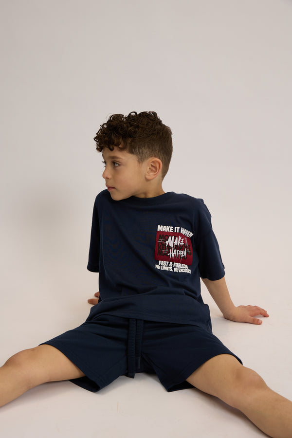 חליפה לילדים מבד טריקו וטרי דגם Make It Happen