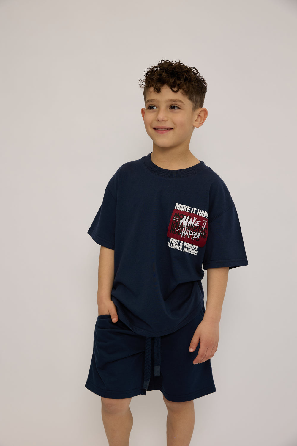 חליפה לילדים מבד טריקו וטרי דגם Make It Happen