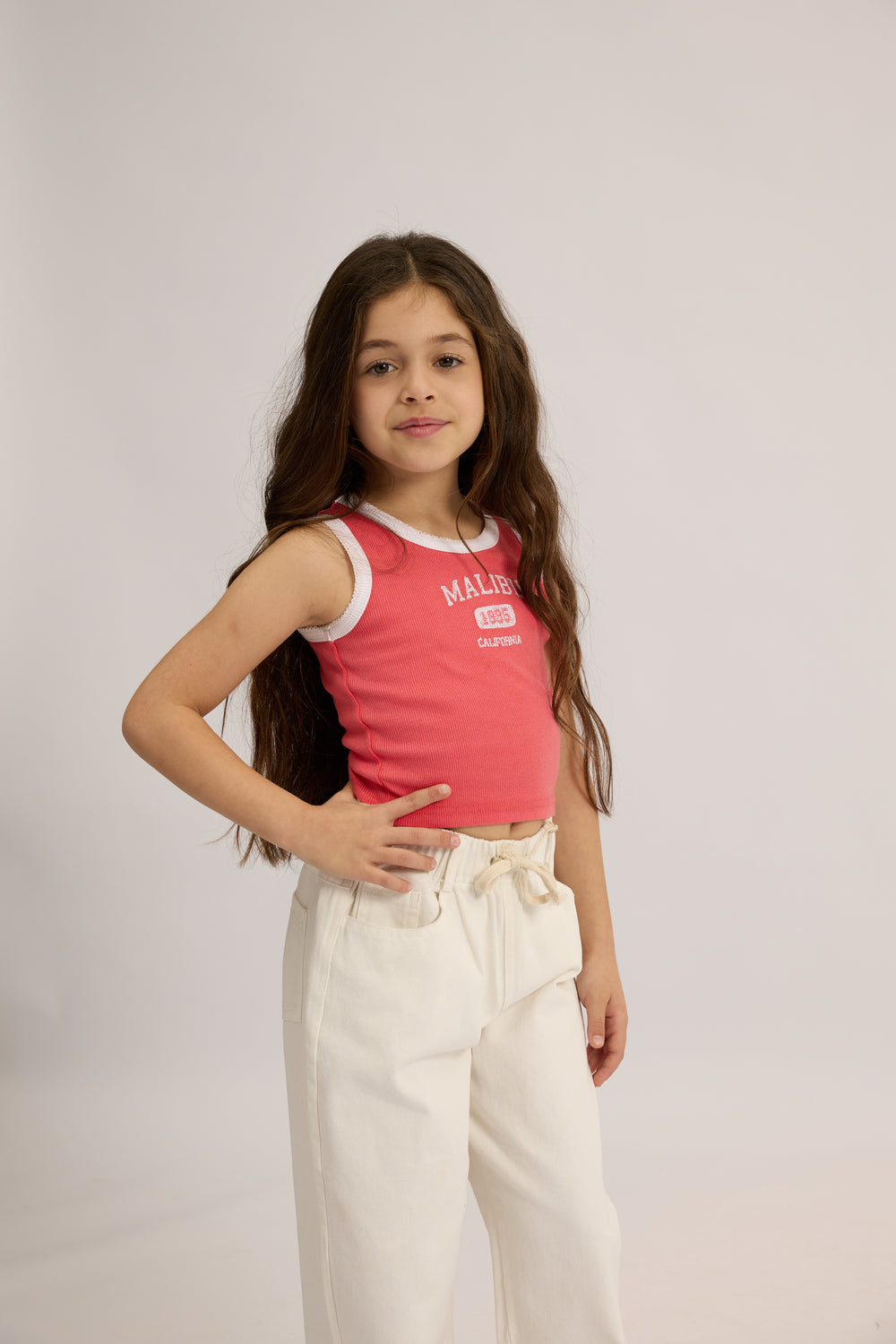 גופיה לילדות מבד ריב דגם Malibu