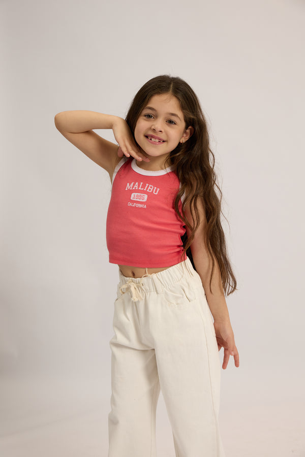 גופיה לילדות מבד ריב דגם Malibu