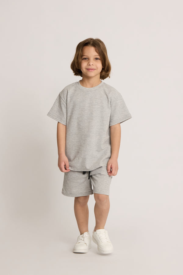 חליפה בנים וופל פלאם חלק