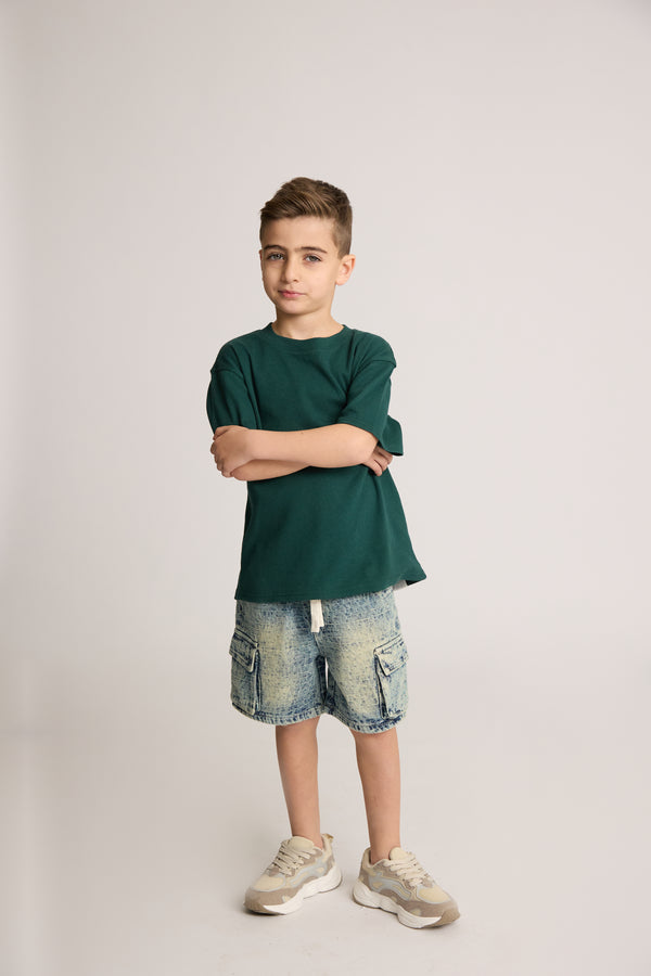 ג'ינס כותנה טקסטורה דגמ"ח לילדים