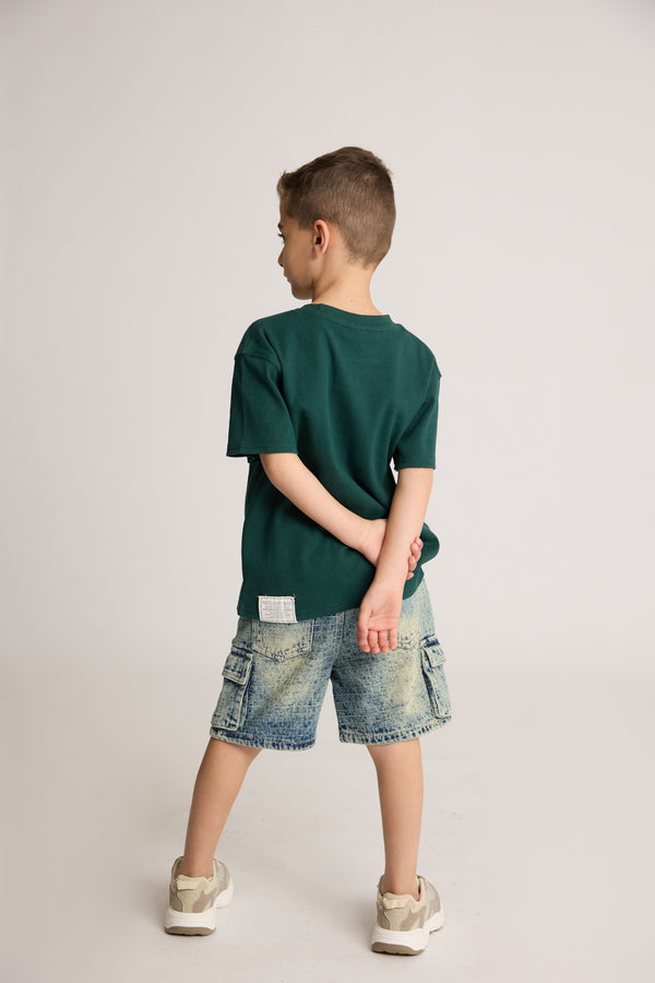 ג'ינס כותנה טקסטורה דגמ"ח לילדים