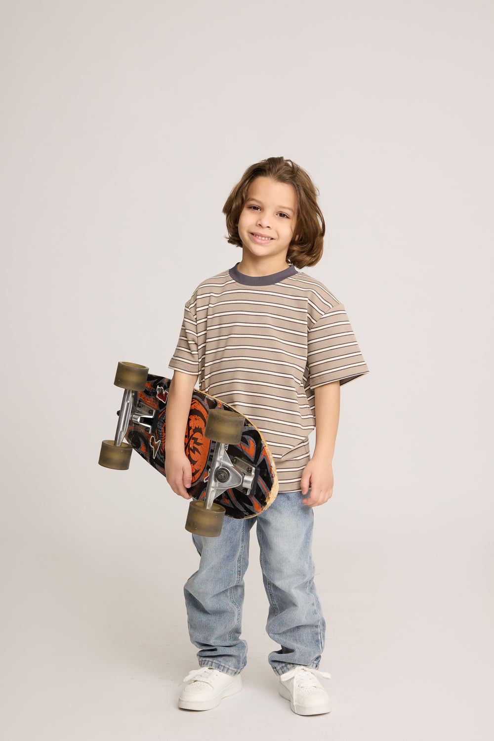 חולצת טריקו כותנה פסים לילדים