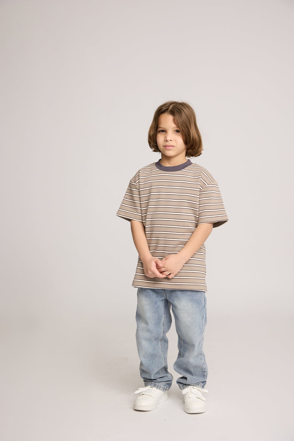 חולצת טריקו כותנה פסים לילדים