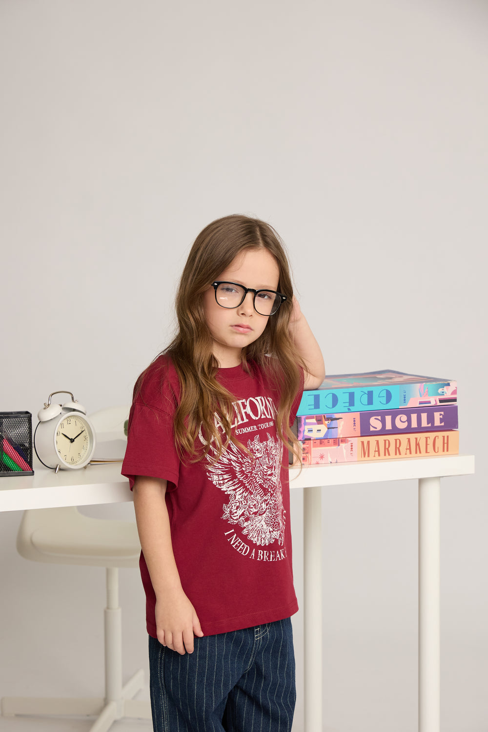 חולצת טריקו לילדות דגם CALIFORNIA