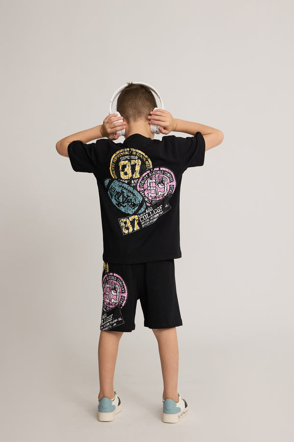 חליפת כותנה לילדים דגם פוטבול 87