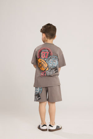 חליפת כותנה לילדים דגם פוטבול 87