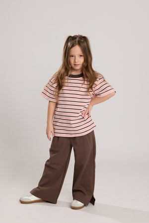 חולצה טריקו כותנה פסים לילדות